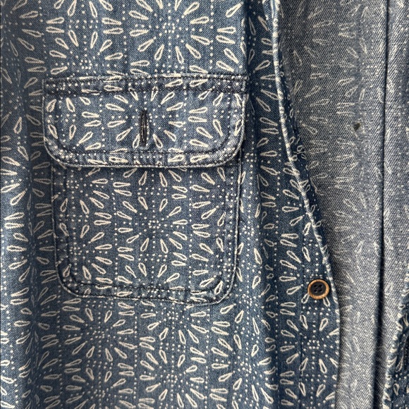 Express Men's Sun-Floral Patterned Denim Shirt-jacket - Picture 6 of 9